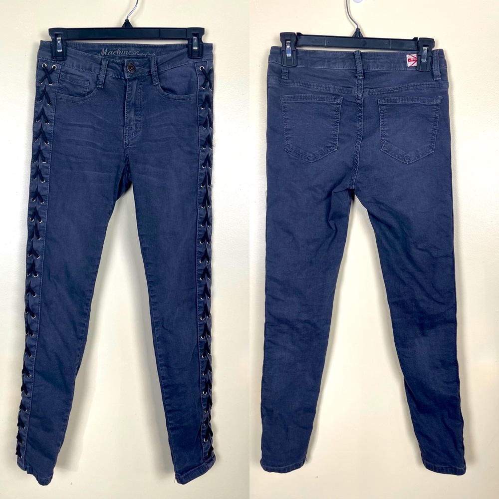 Machine By Nouvelle Mode Grey Lace Up Sides  Jean size 25